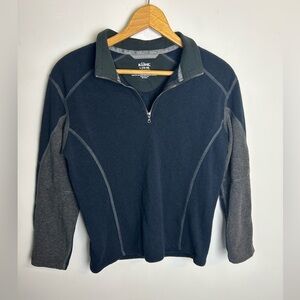 Kuhl Kids Boy's Youth Large 14 16 Revel Sweater 1/4 Zip Kashmira Pullover Navy